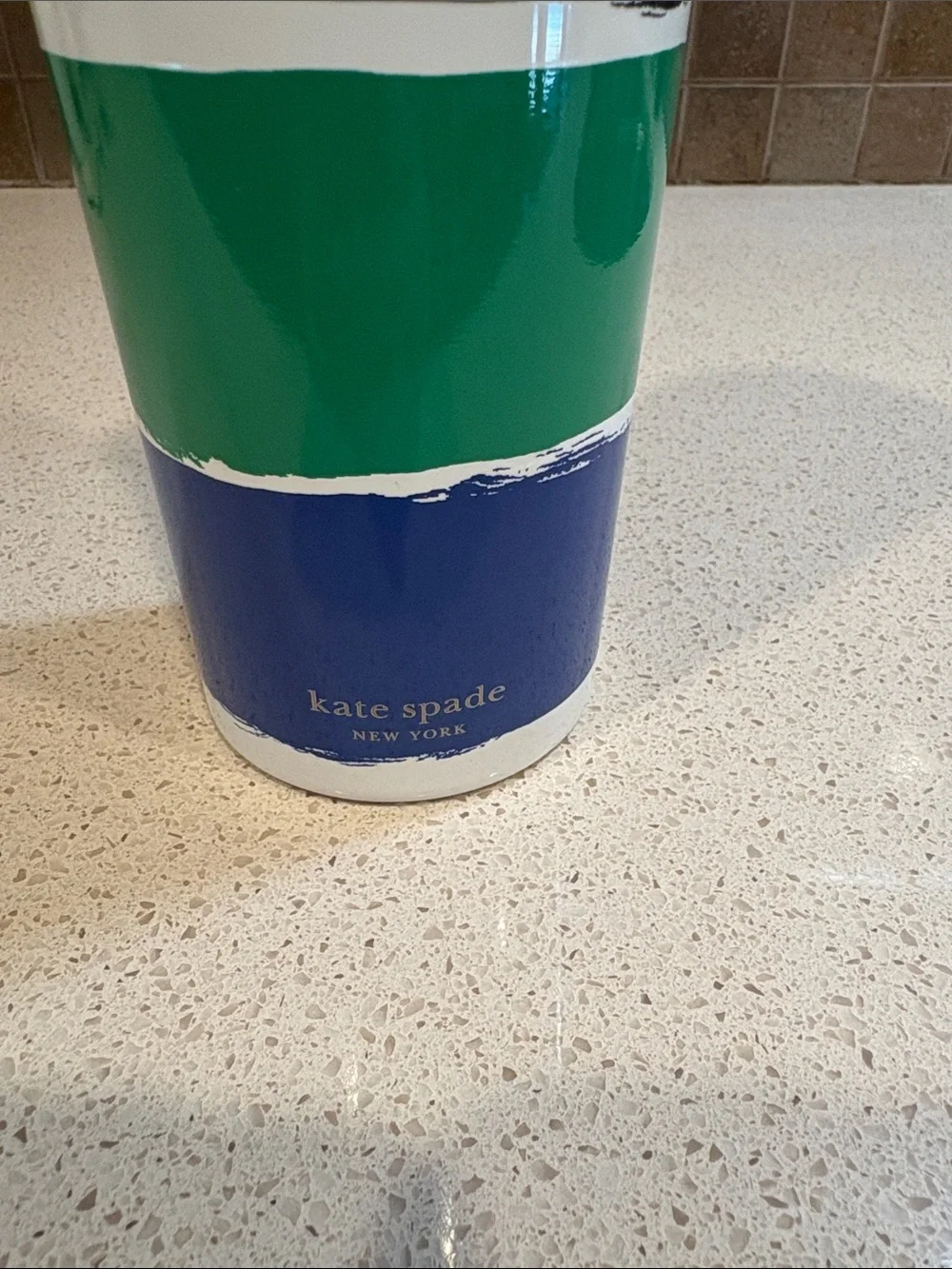 kate spade NEW Pink, White, Black, Green & Blue Striped Tumbler